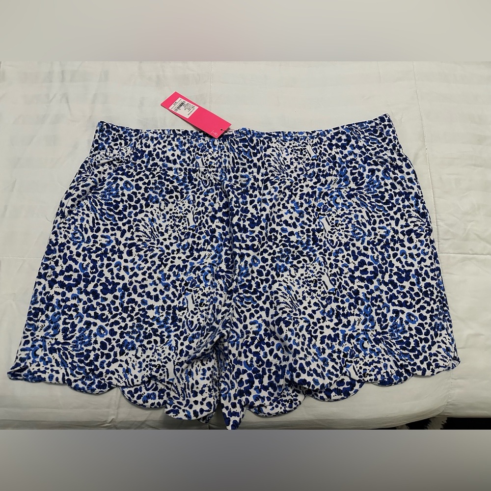 Women Lilly Pulitzer Leva Knit Shorts Resort White Twisted Up XL NWT